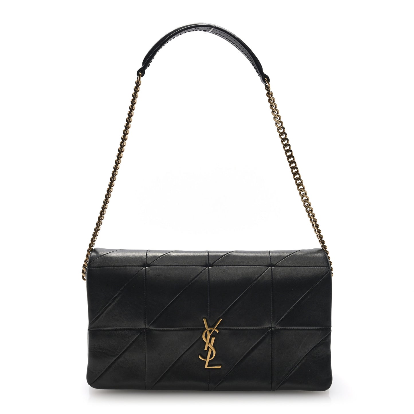 Lambskin Patchwork Monogram Medium Jamie Black