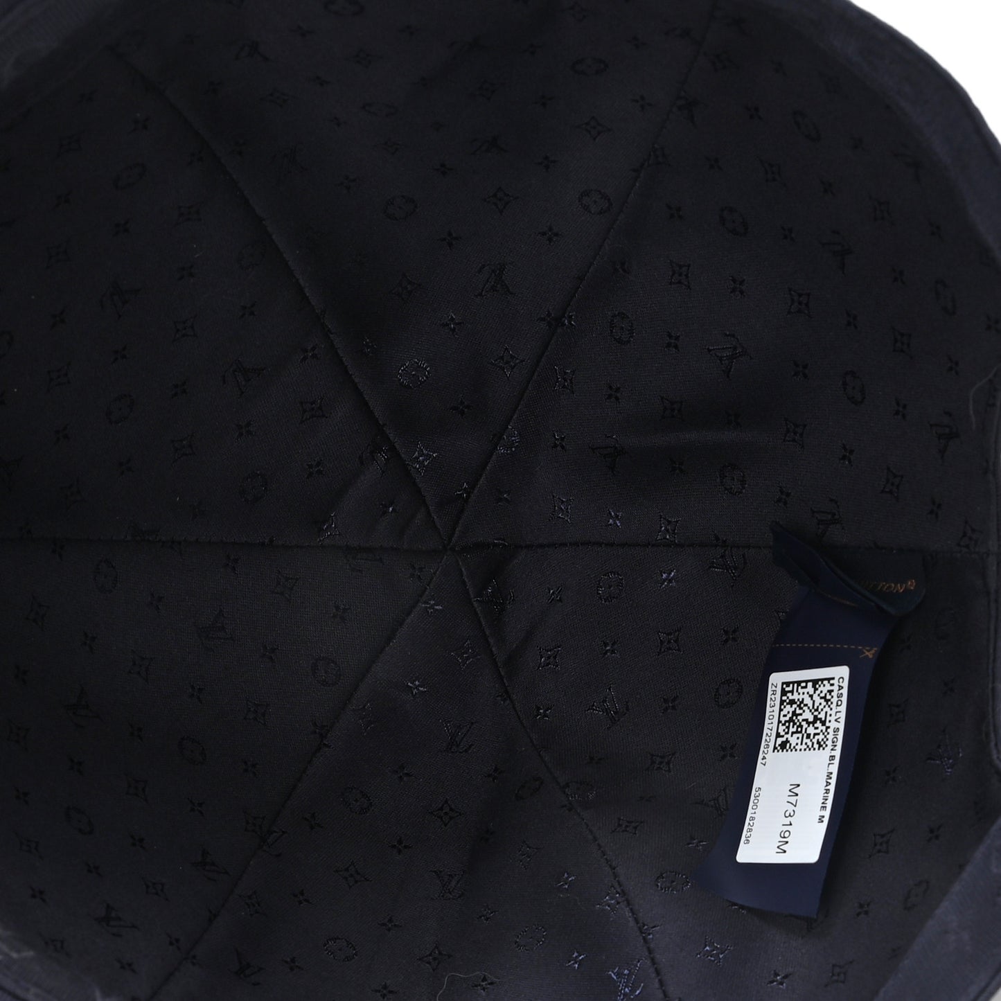 Cotton LV Signature Cap M Bleu Marine