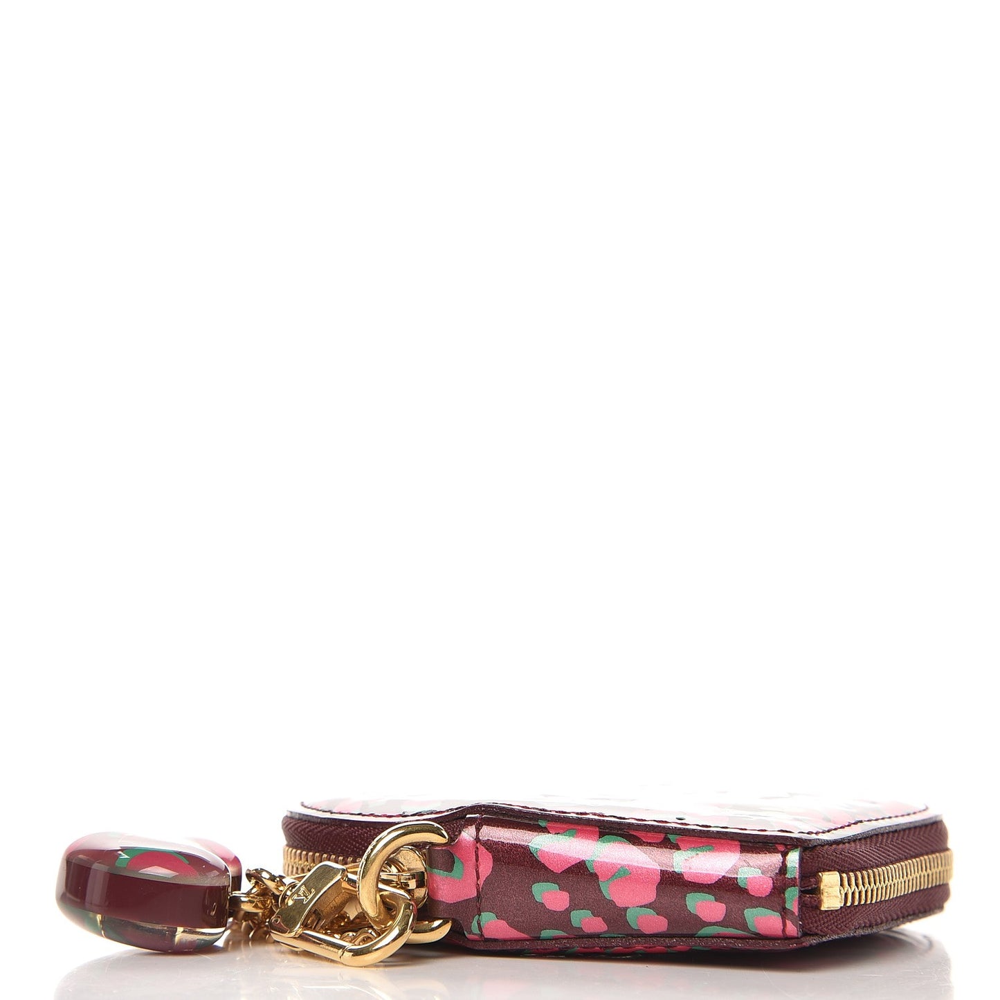 Vernis Leopard Coeur Heart Coin Purse Rouge Fauviste