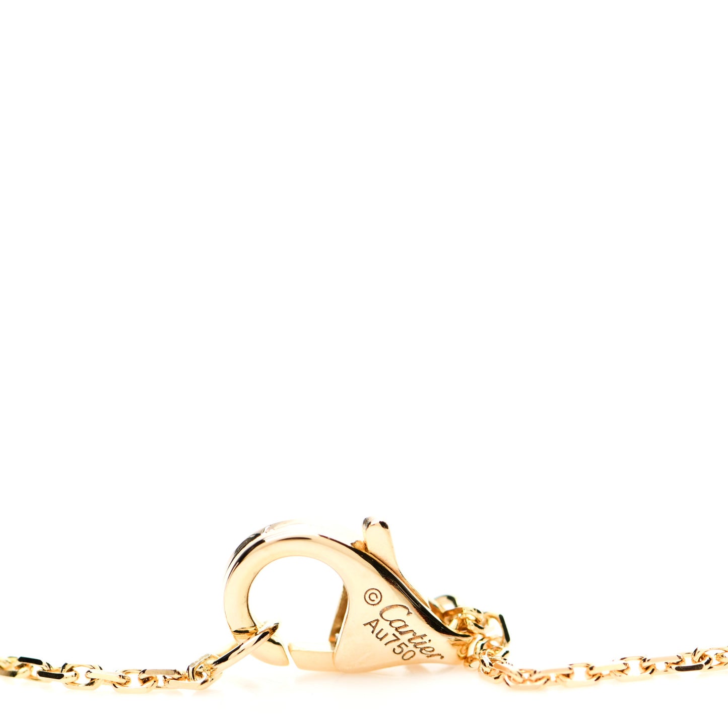 18K Yellow Gold Diamond Mother of Pearl XS Amulette de Cartier Pendant Necklace