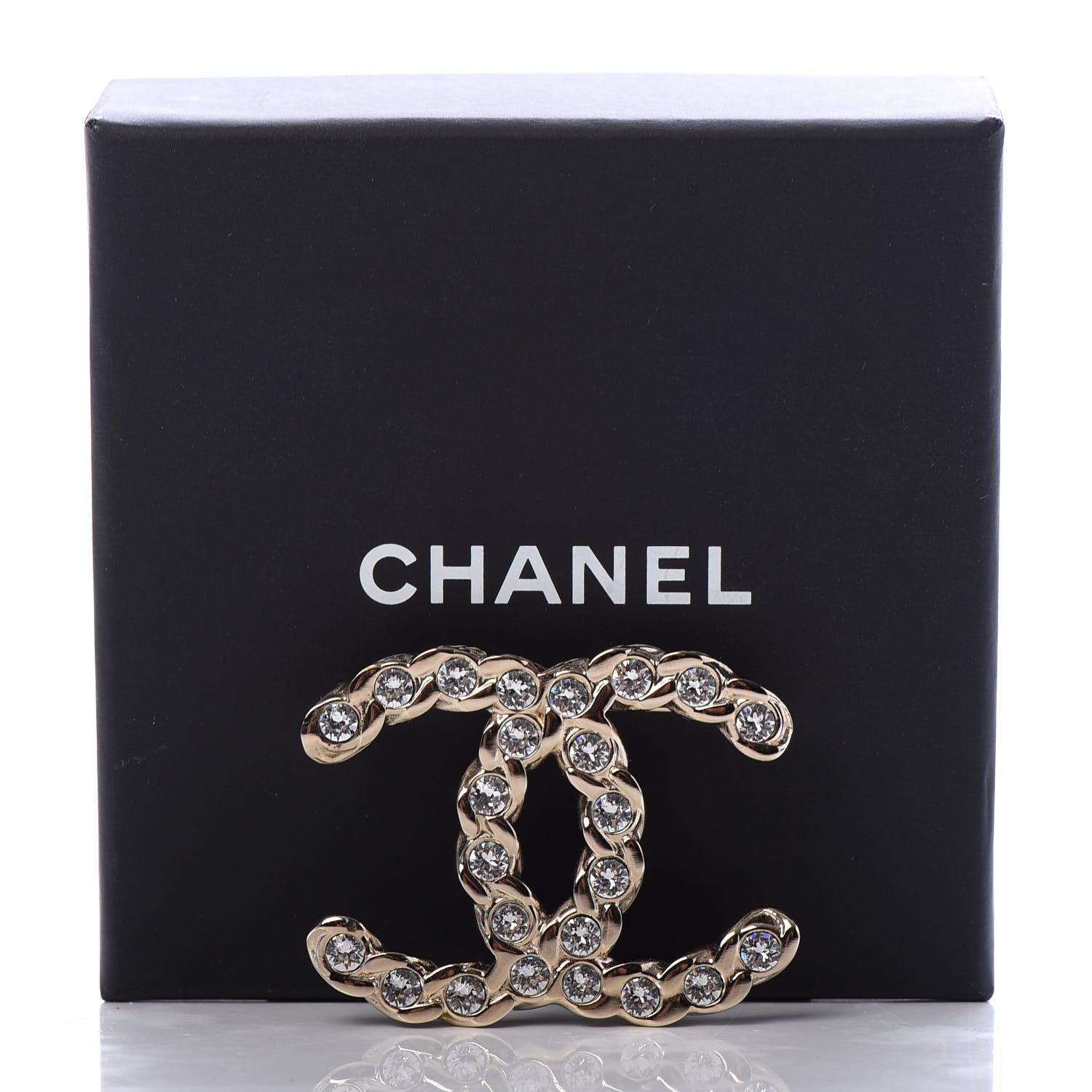 Chanel Crystal Pearls Coronation CC Brooch Gold 5 of 5