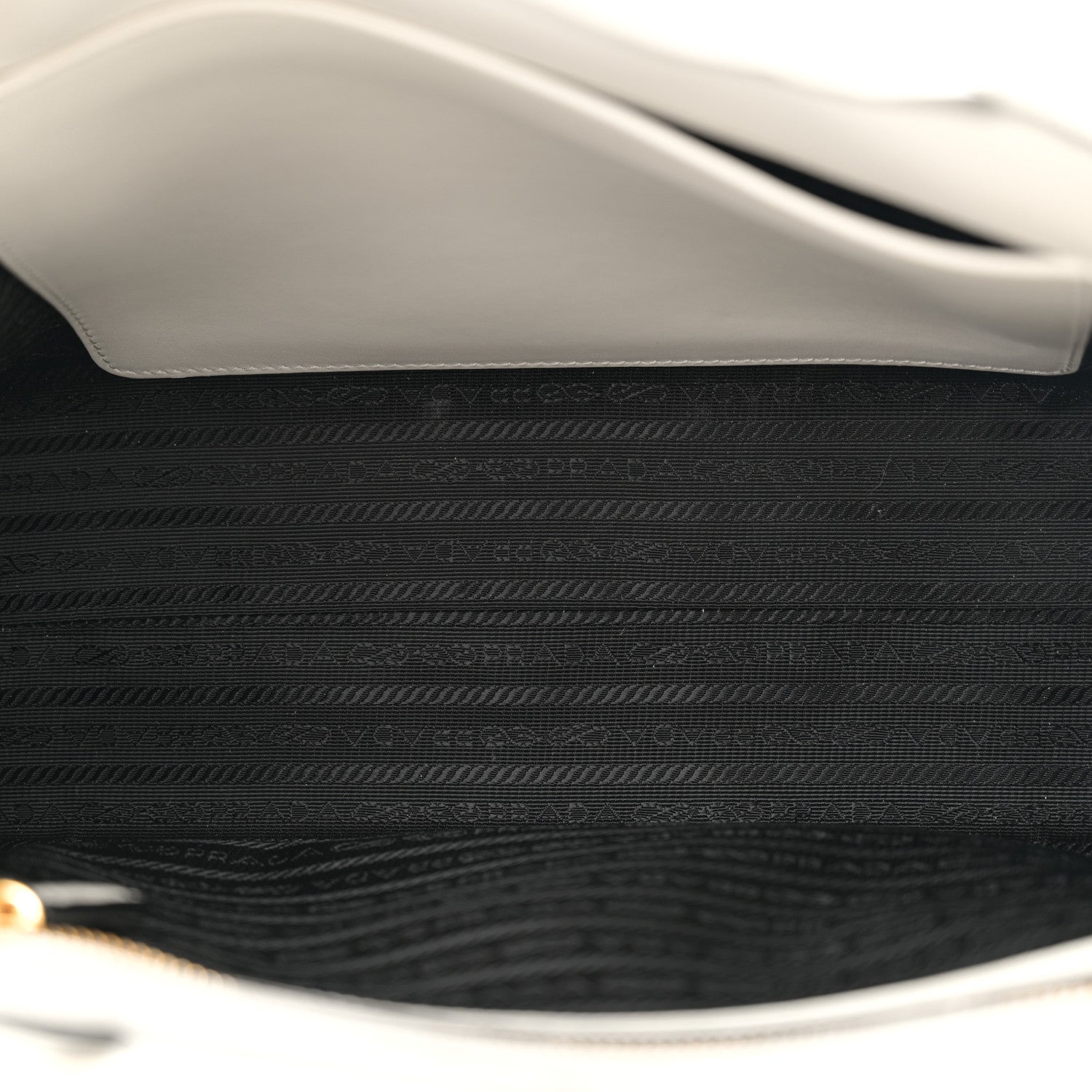 Prada Soft Calfskin Triangolo Symbole Embossed Small White 5 of 10