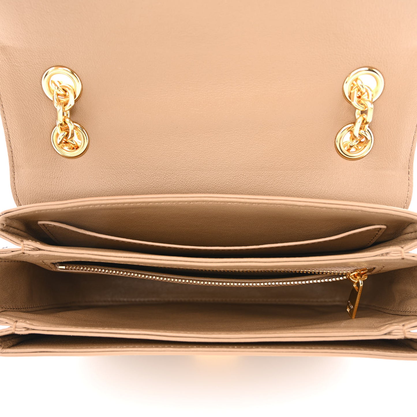 Shiny Calfskin Medium C Bag Light Camel