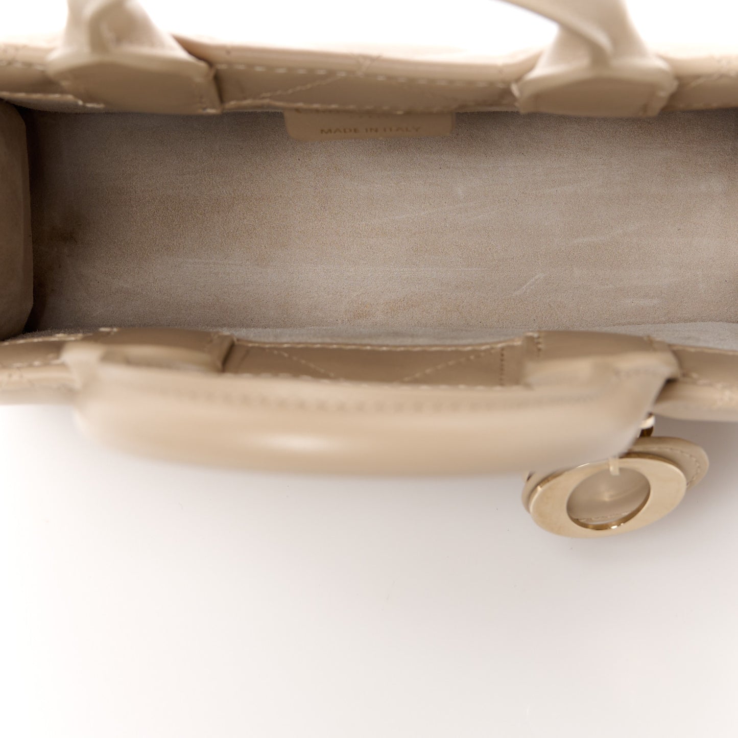 Calfskin Macrocannage Mini Book Tote Trench Beige