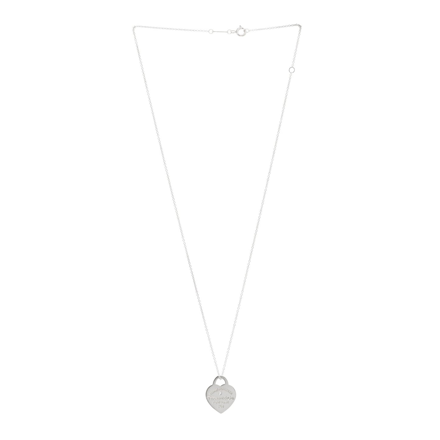 Sterling Silver Diamond Small Return to Tiffany Heart Pendant Necklace