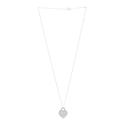 Tiffany Sterling Silver Diamond Small Return to Tiffany Heart Pendant Necklace 3 of 5