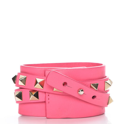 Valentino Garavani Vitello Rockstud Adjustable Wrap Bracelet Pink 3 of 7