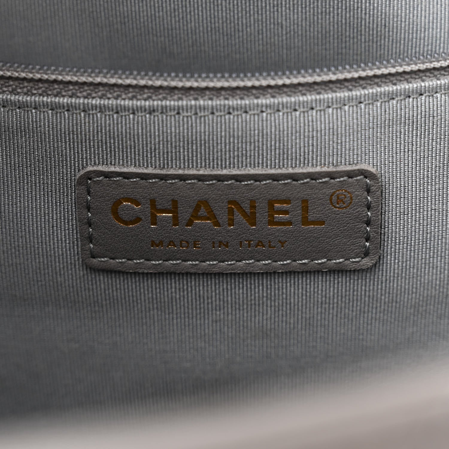 Chanel Calfskin Chevron Quilted Statement Shopping Tote Grey 6 of 12