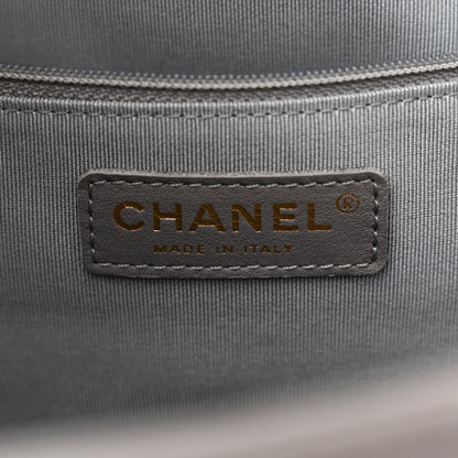 Chanel Calfskin Chevron Quilted Statement Shopping Tote Grey 6 of 12