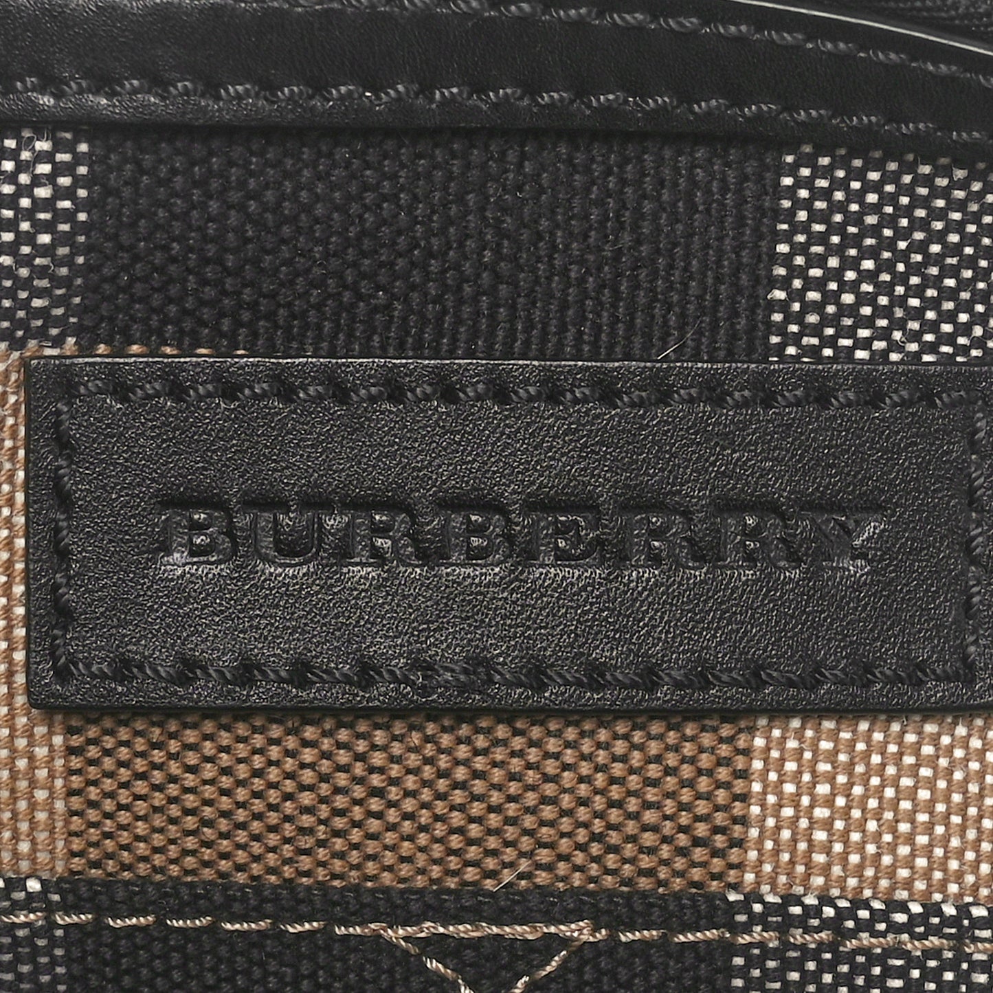 Canvas Mega Check Medium Ashby Bucket Bag Black