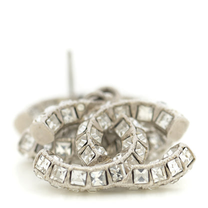 Chanel Baguette Crystal CC Drop Earrings Silver 4 of 4