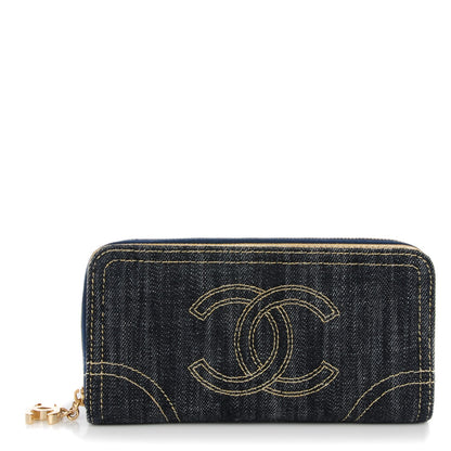 Chanel Denim CC Zip Around Wallet 1 of 9