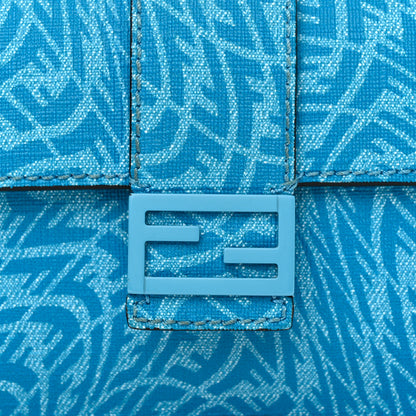 Fendi X SARAH COLEMAN Glazed Fabric Enamel Small FF Vertigo Baguette Belt Pouch Cyber Blue 8 of 10
