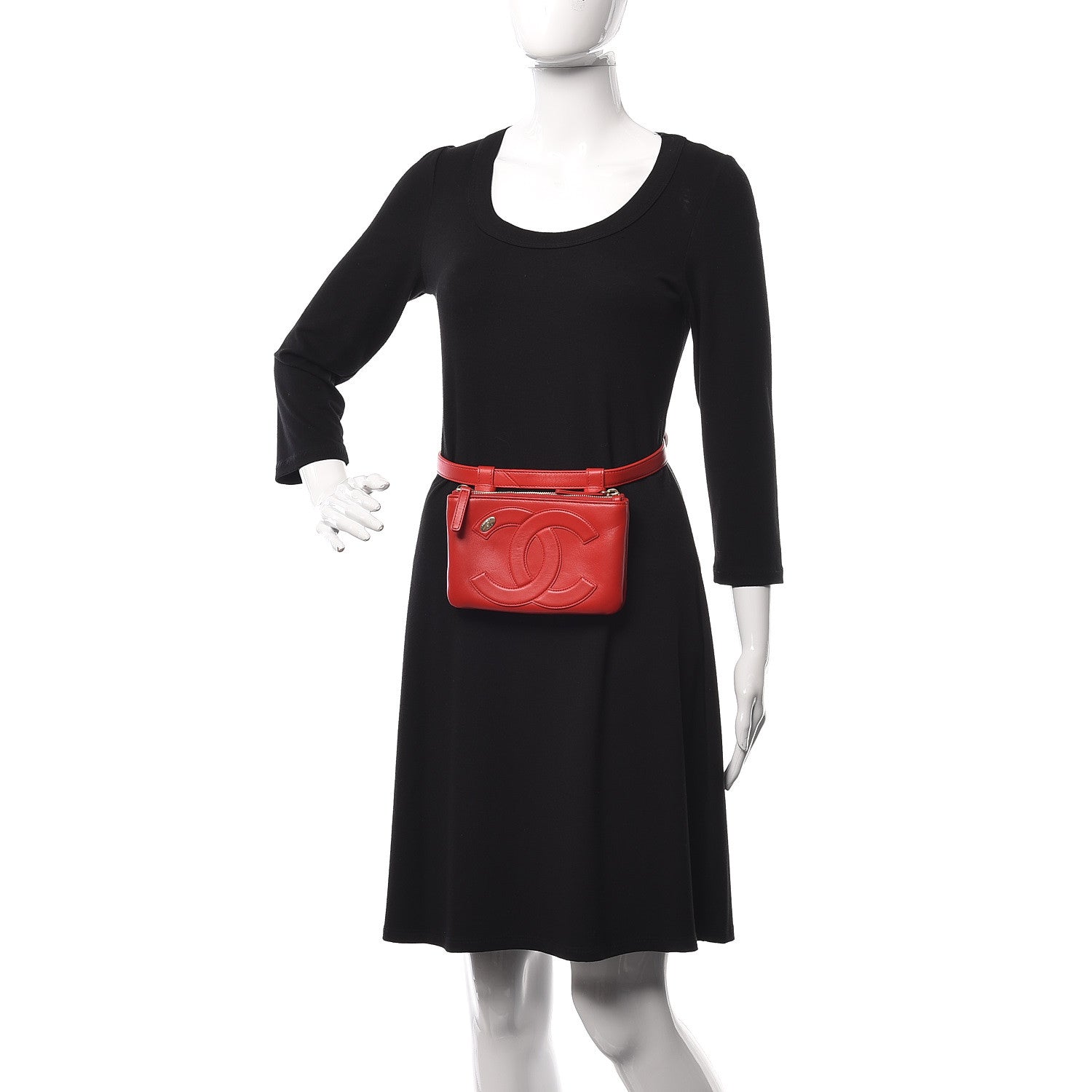Chanel Lambskin CC Mania Waist Belt Bag Red 2 of 11