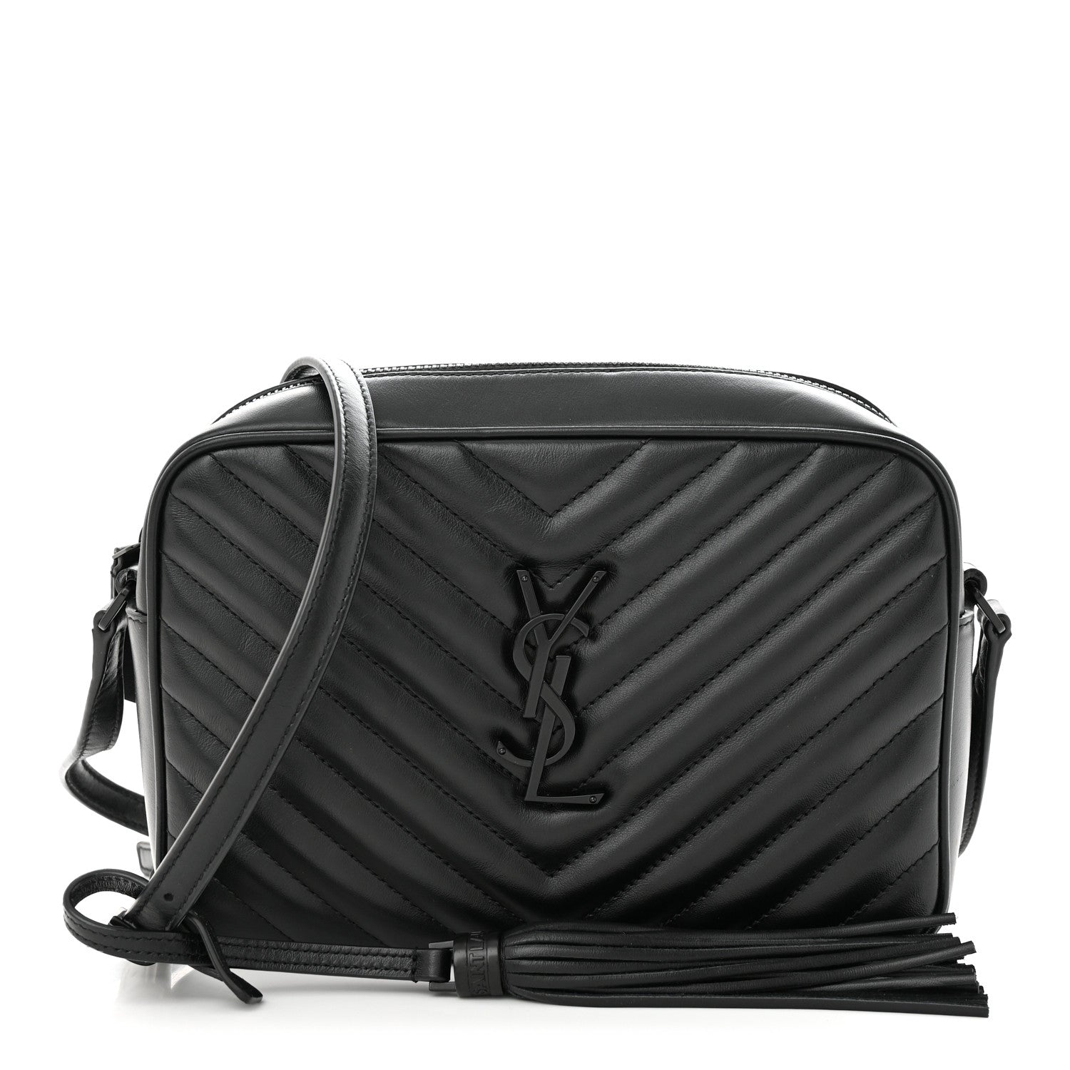 Saint Laurent Calfskin Matelasse Monogram Monochrome Lou Camera Bag Black 1 of 12