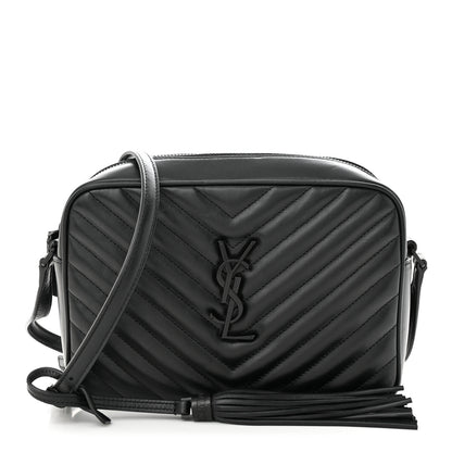 Saint Laurent Calfskin Matelasse Monogram Monochrome Lou Camera Bag Black 1 of 12