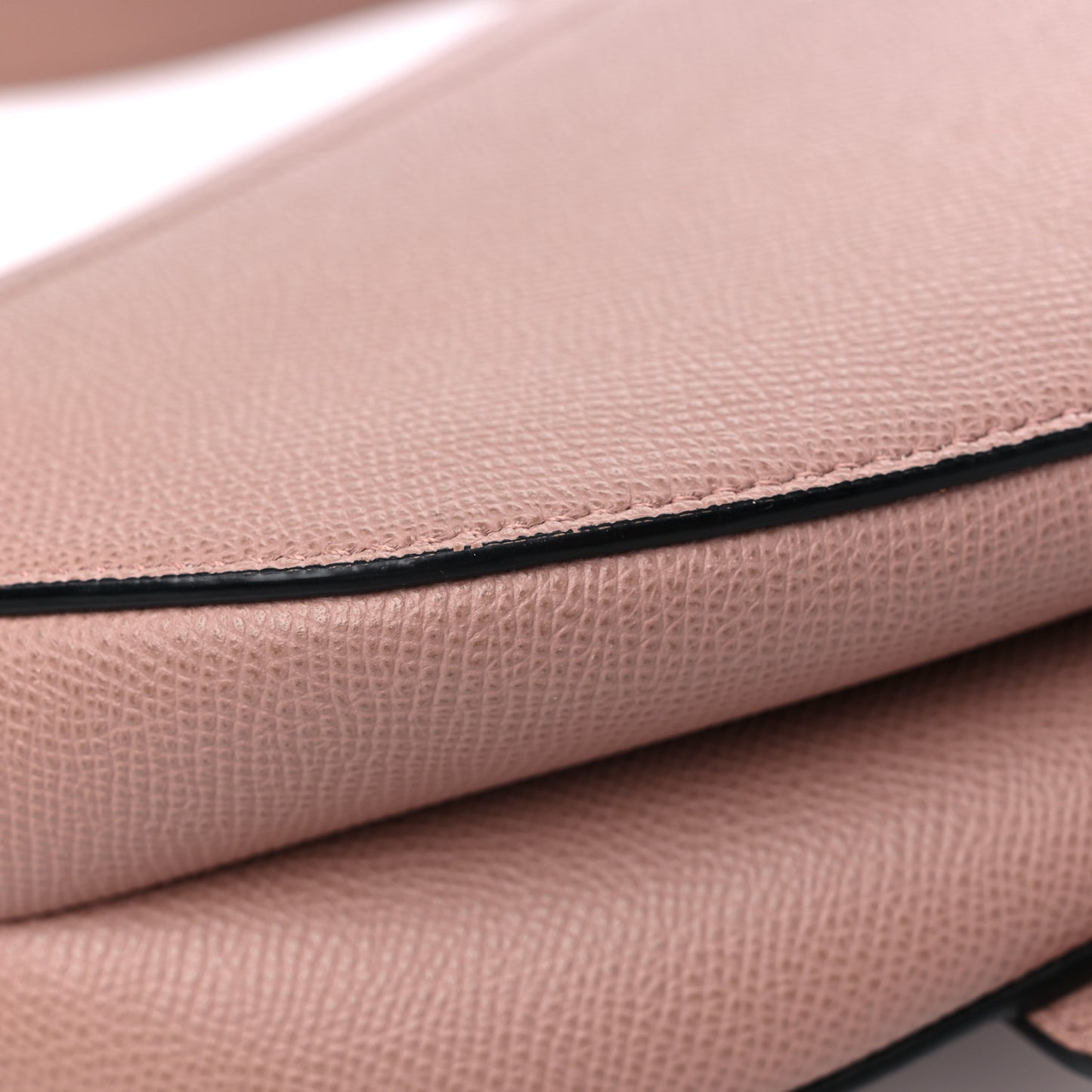 Grained Calfskin Saddle Bag Pink