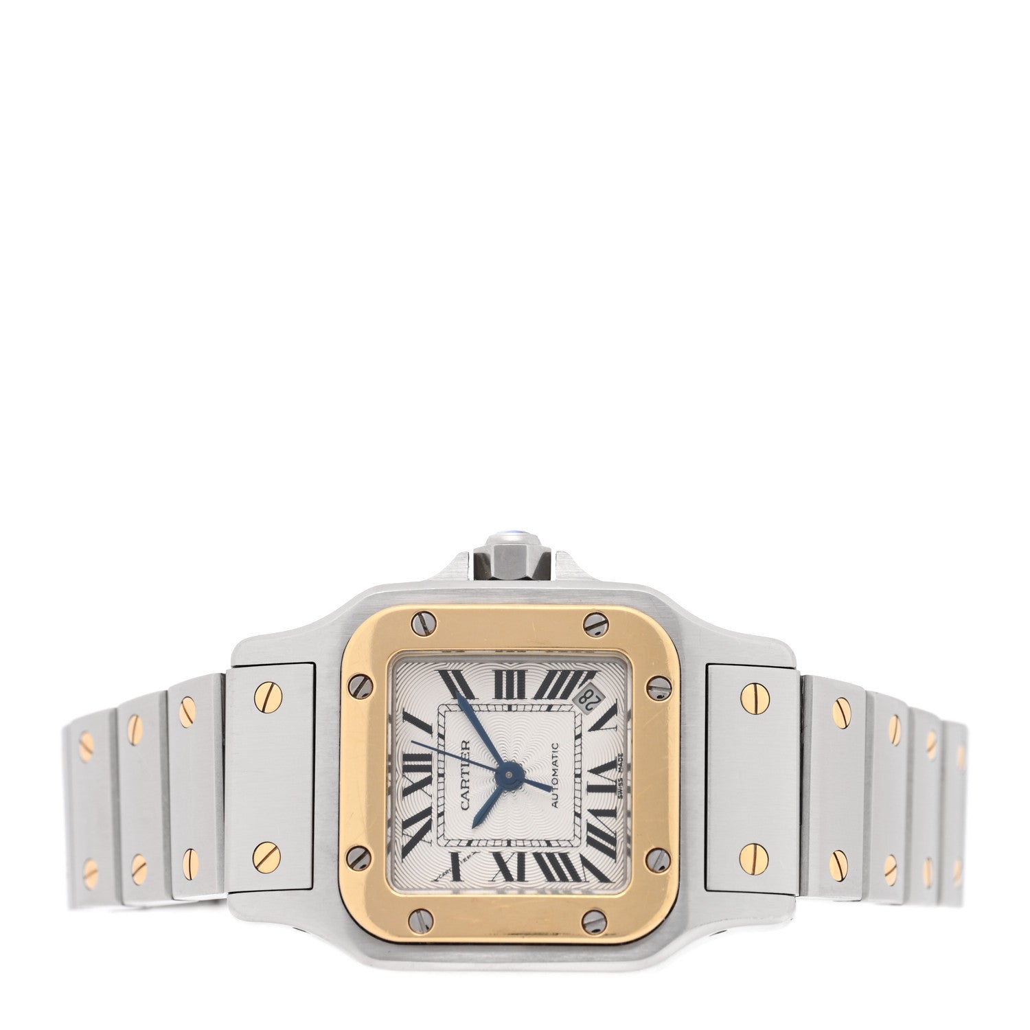 Cartier Stainless Steel 18K Yellow Gold 24mm Santos De Cartier Galbee Automatic Watch 2 of 4