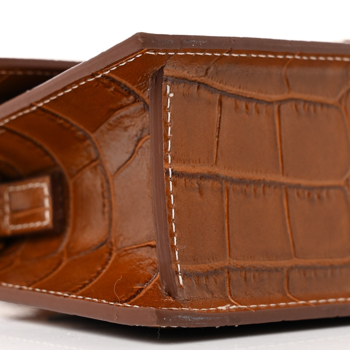 Calfskin Crocodile Embossed Le Grand Bambino Brown