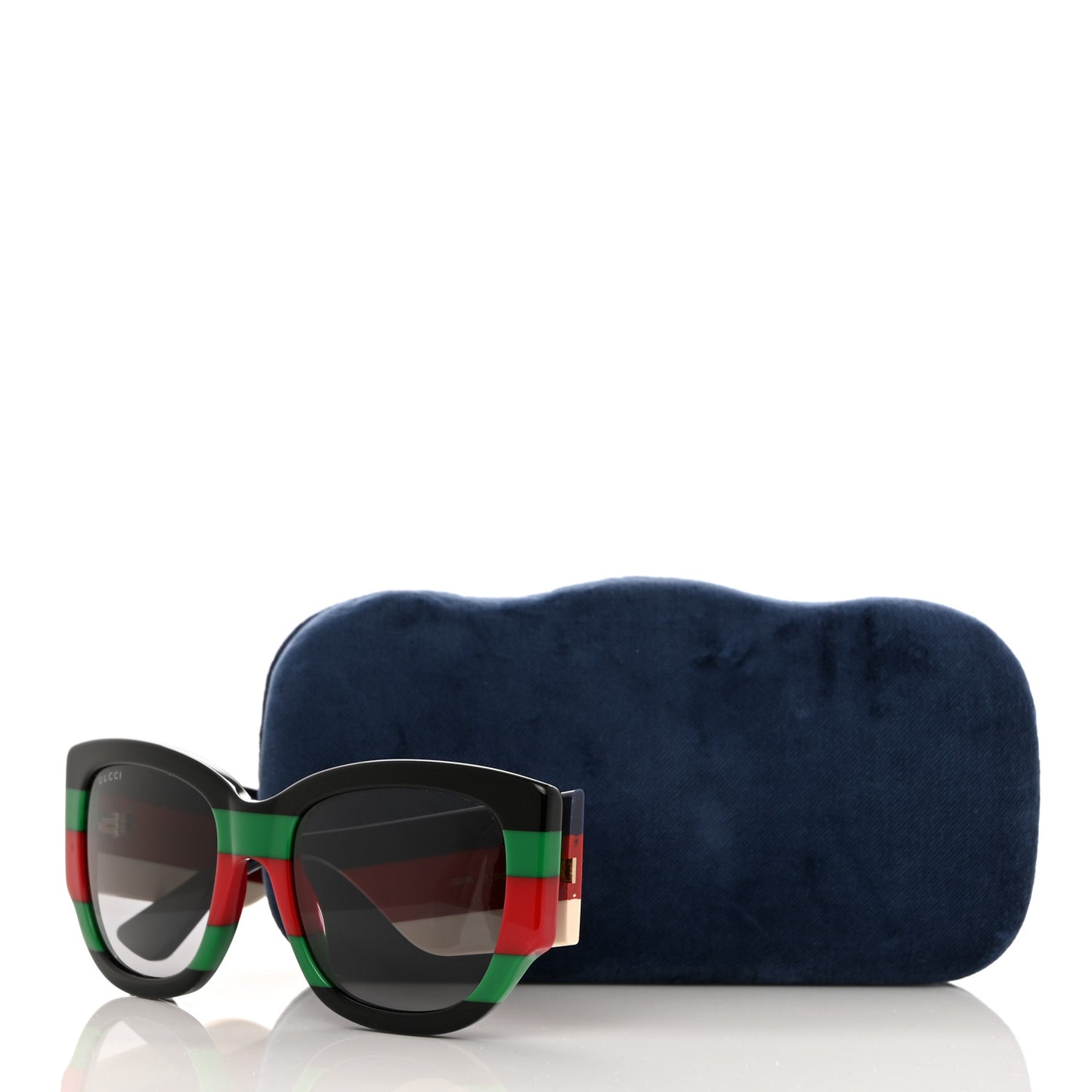 Acetate Web Oversized Frame Rectangle Sunglasses GG0276S Black Multicolor
