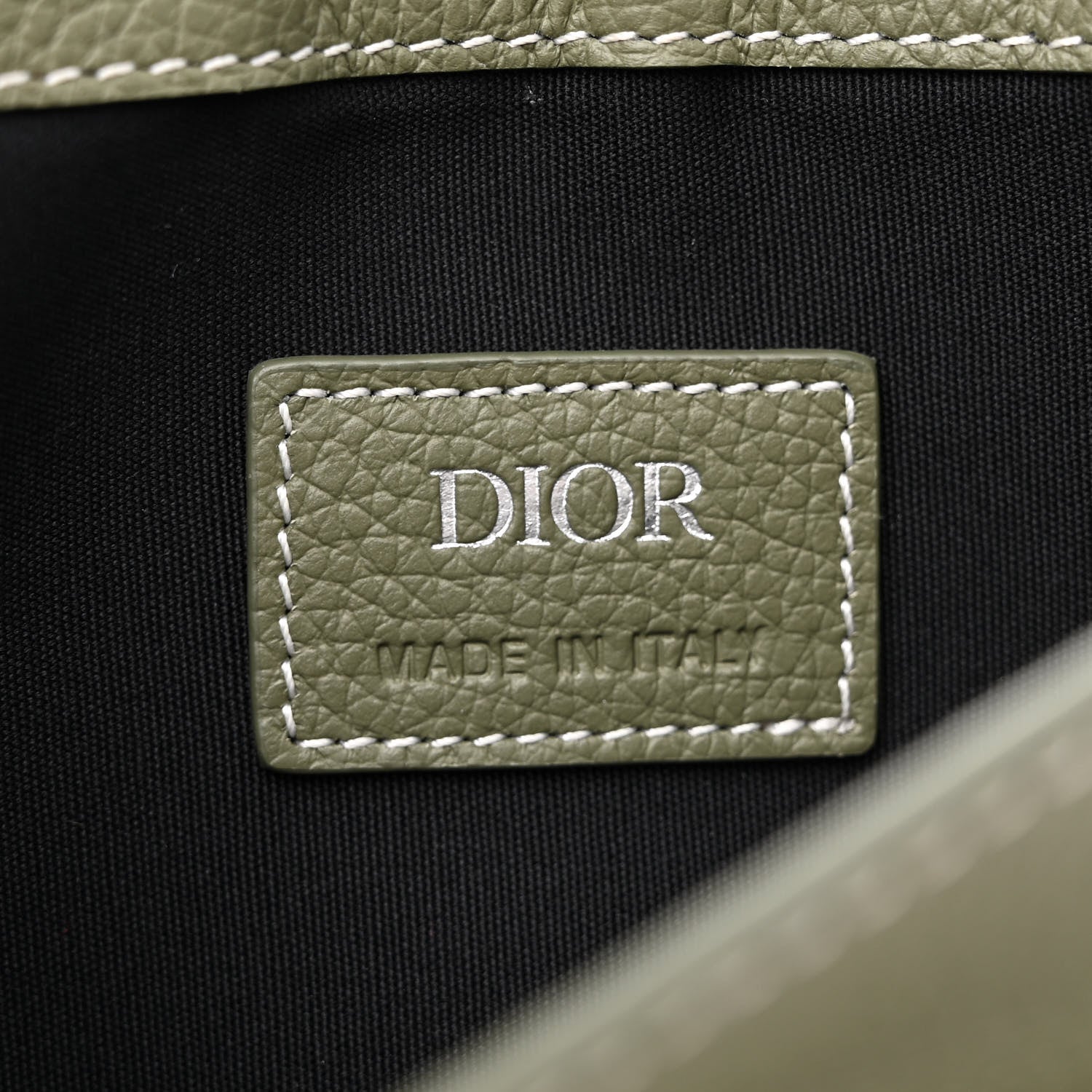 Christian Dior X KAWS Grained Calfskin Saddle Pouch Olive 6 of 11