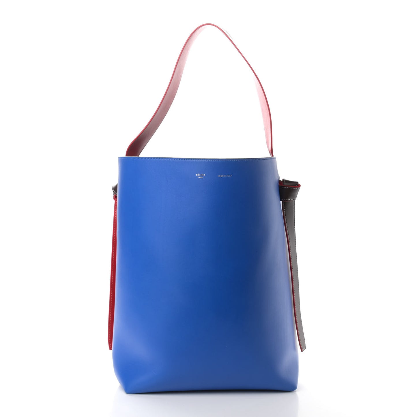 Shiny Smooth Calfskin Small Twisted Cabas Bright Blue