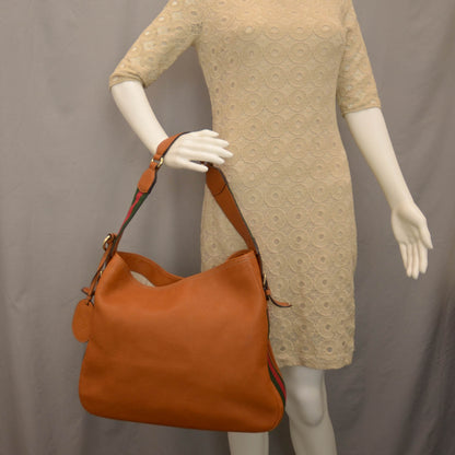 Gucci Leather Heritage Medium Shoulder Bag Light Tobacco 2 of 8