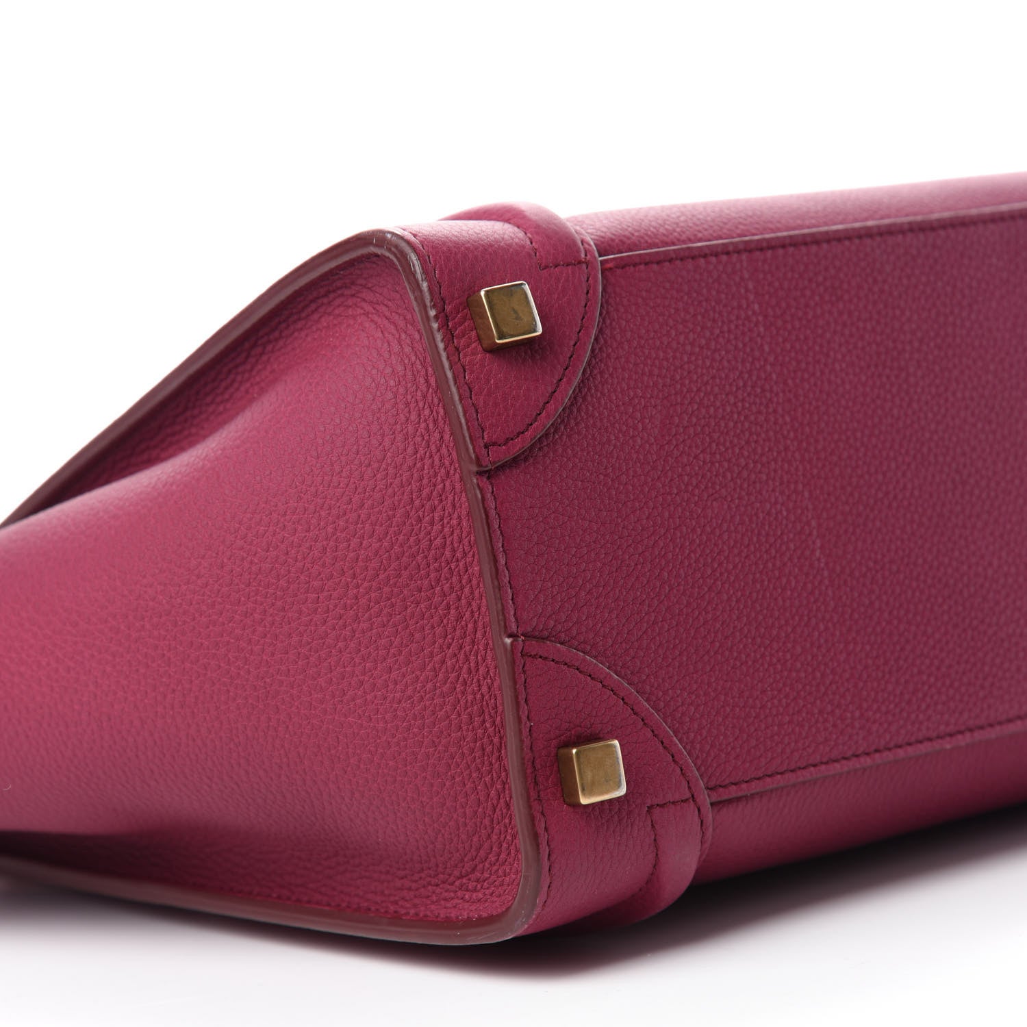 Celine Drummed Calfskin Micro Luggage Plum 6 of 14