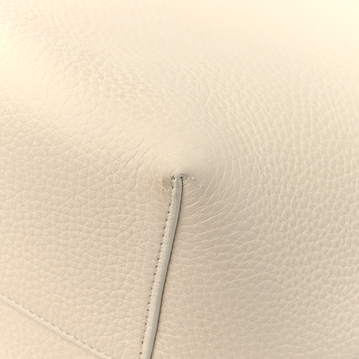 Grained Calfskin Medium N/S Park Tote Ivory