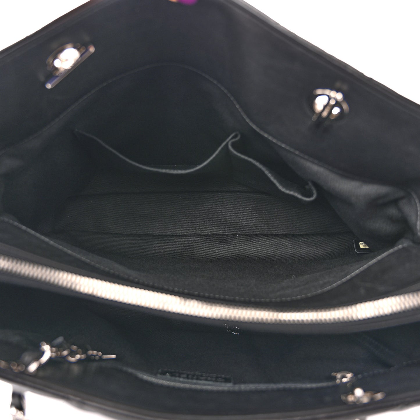 Lambskin Quilted Chic and Soft Shopping Tote Black
