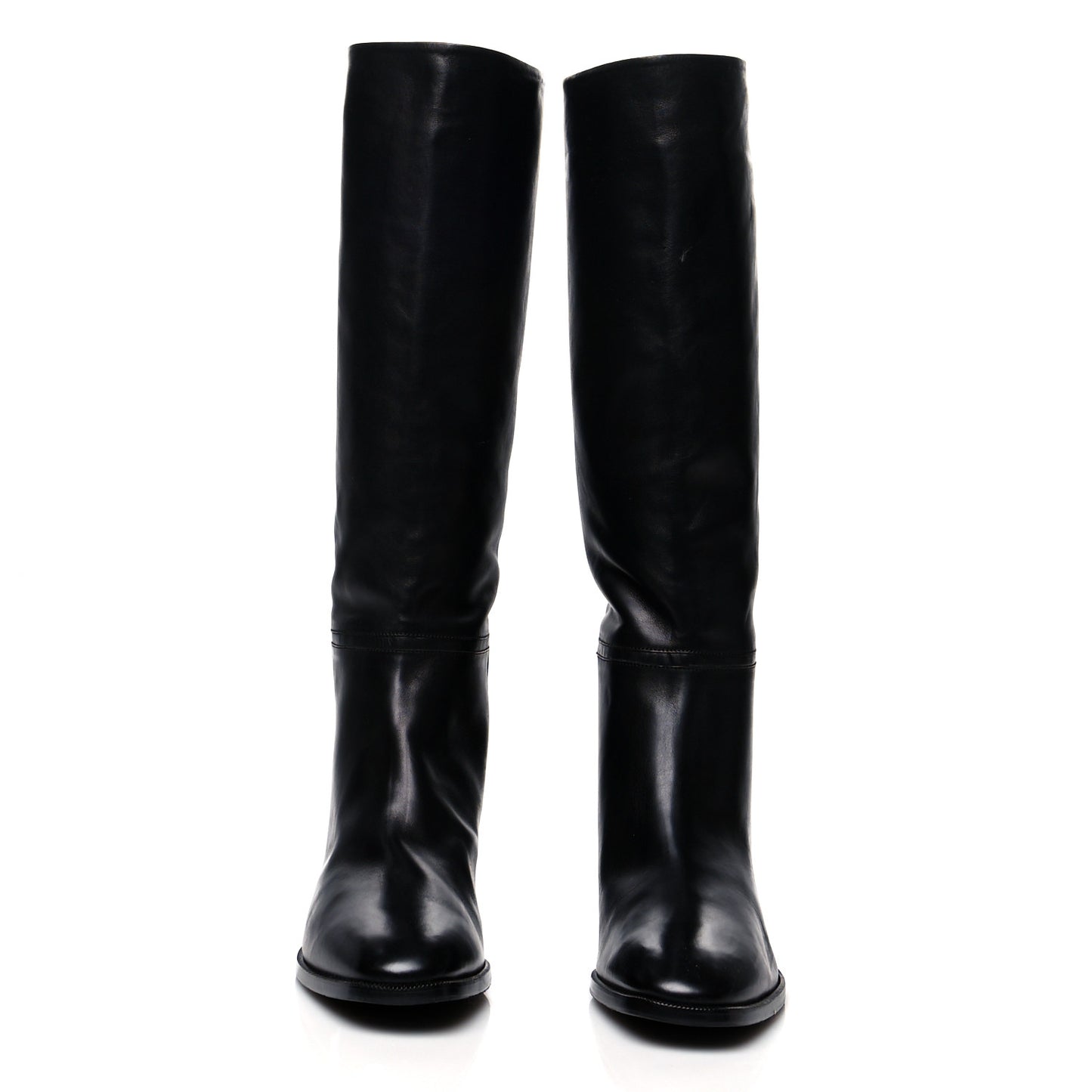 Calfskin Knee High Boots 40 Black