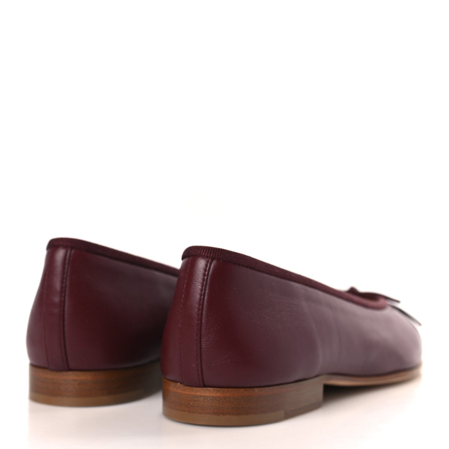 Lambskin Cap Toe CC Ballerina Flats 36 Burgundy