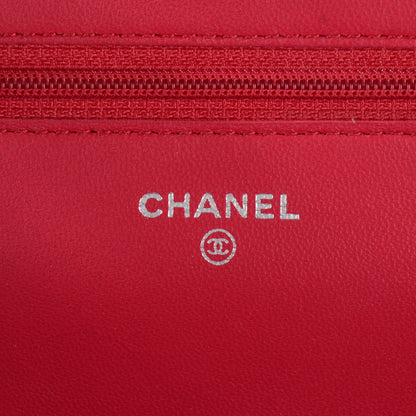 Chanel Lambskin Quilted Wallet On Chain WOC Fuchsia 7 of 11