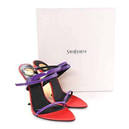 Saint Laurent Vernice Seta Soft Tallulah 110 Sandals 37.5 Acinus Violet 11 of 11