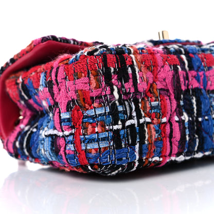 Chanel Tweed Quilted Mini Rectangular Flap Red Pink Black 5 of 10
