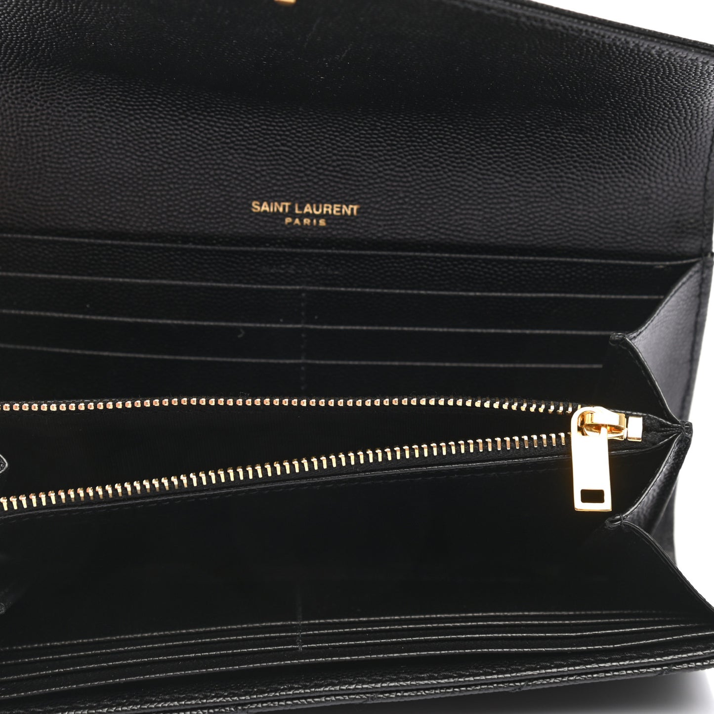 Grain De Poudre Matelasse Chevron Monogram Flap Wallet Black