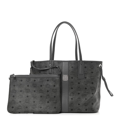 MCM Visetos Medium Reversible Shopper Tote Phantom Grey 1 of 8
