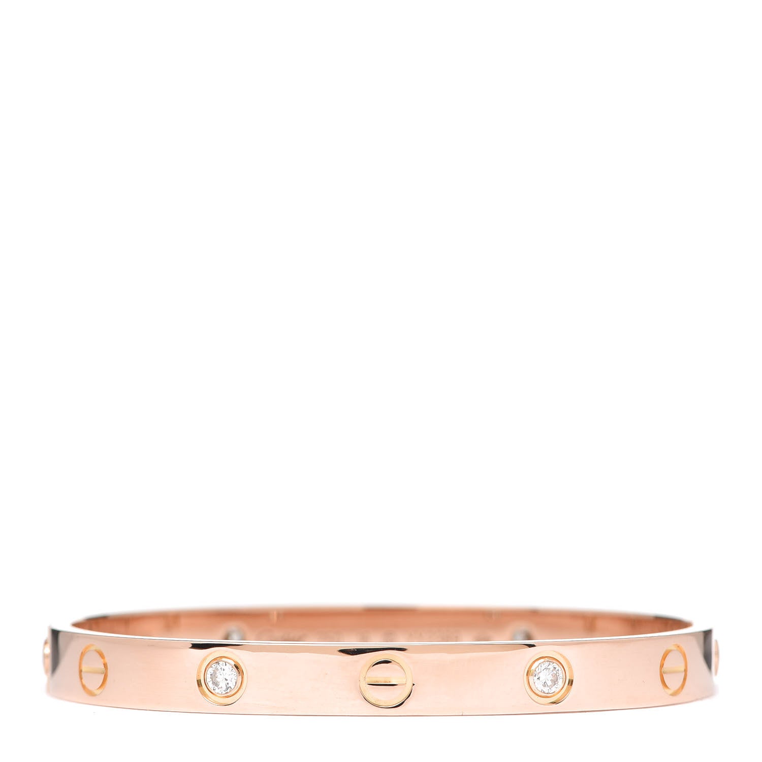 Cartier 18K Pink Gold 4 Diamond LOVE Bracelet 16 1 of 4