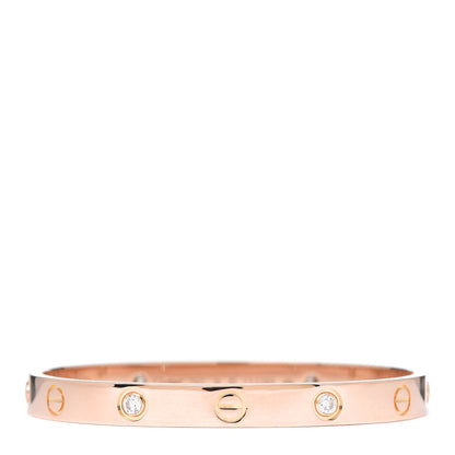 Cartier 18K Pink Gold 4 Diamond LOVE Bracelet 16 1 of 4