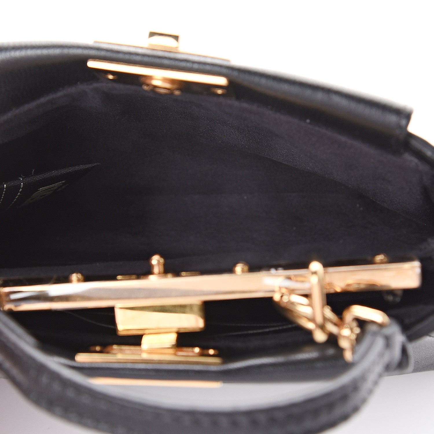 Fendi Nappa Micro Peekaboo Iconic Satchel Black 4 of 8