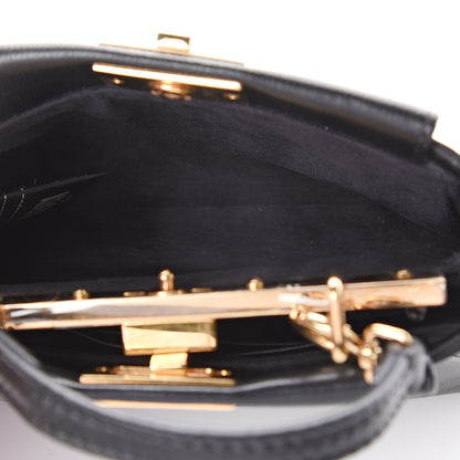 Fendi Nappa Micro Peekaboo Iconic Satchel Black 4 of 8