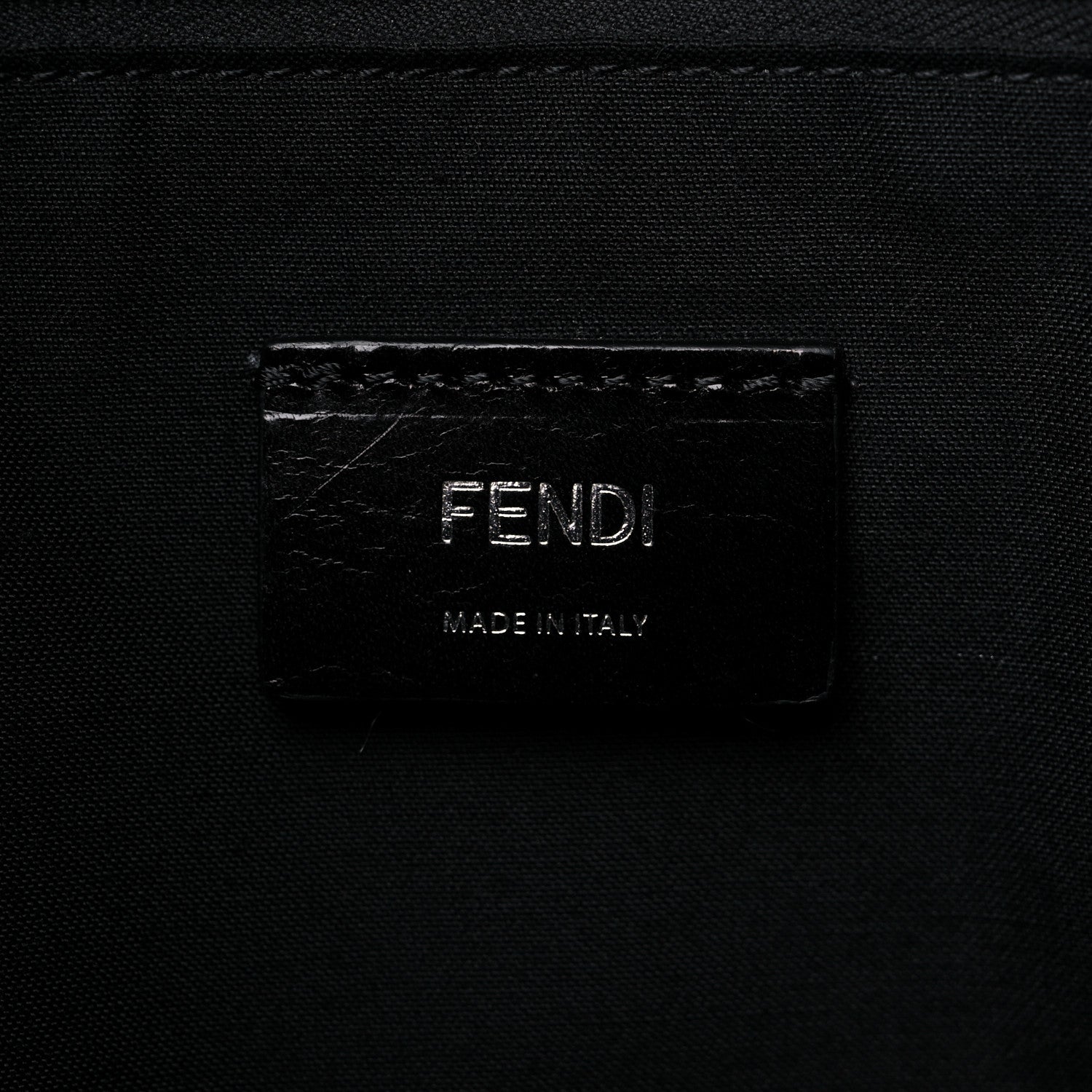 Fendi Glazed Fabric Vitello Liberty FF 1974 Diagonal Medium East West Messenger Black Sunflower 6 of 12