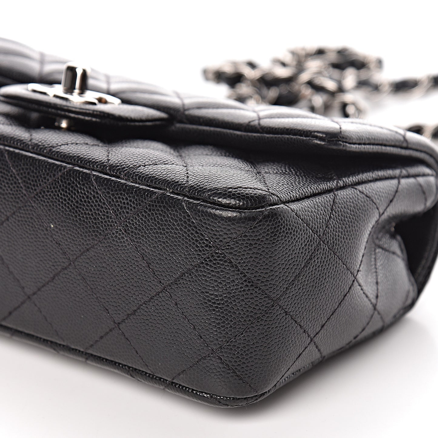 Caviar Quilted Mini Rectangular Flap Black