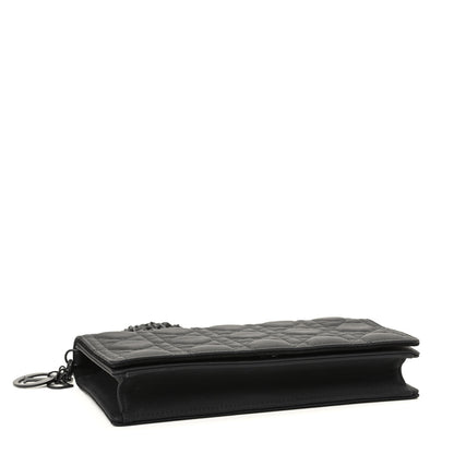 Christian Dior Ultra Matte Calfskin Cannage Lady Dior Clutch Black 5 of 11
