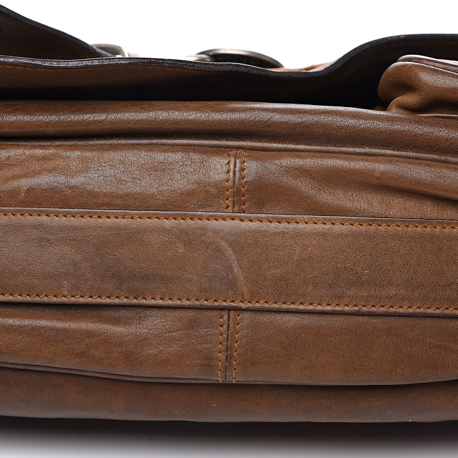 Christian Dior Calfskin Gaucho Double Saddle Bag Brown 12 of 17