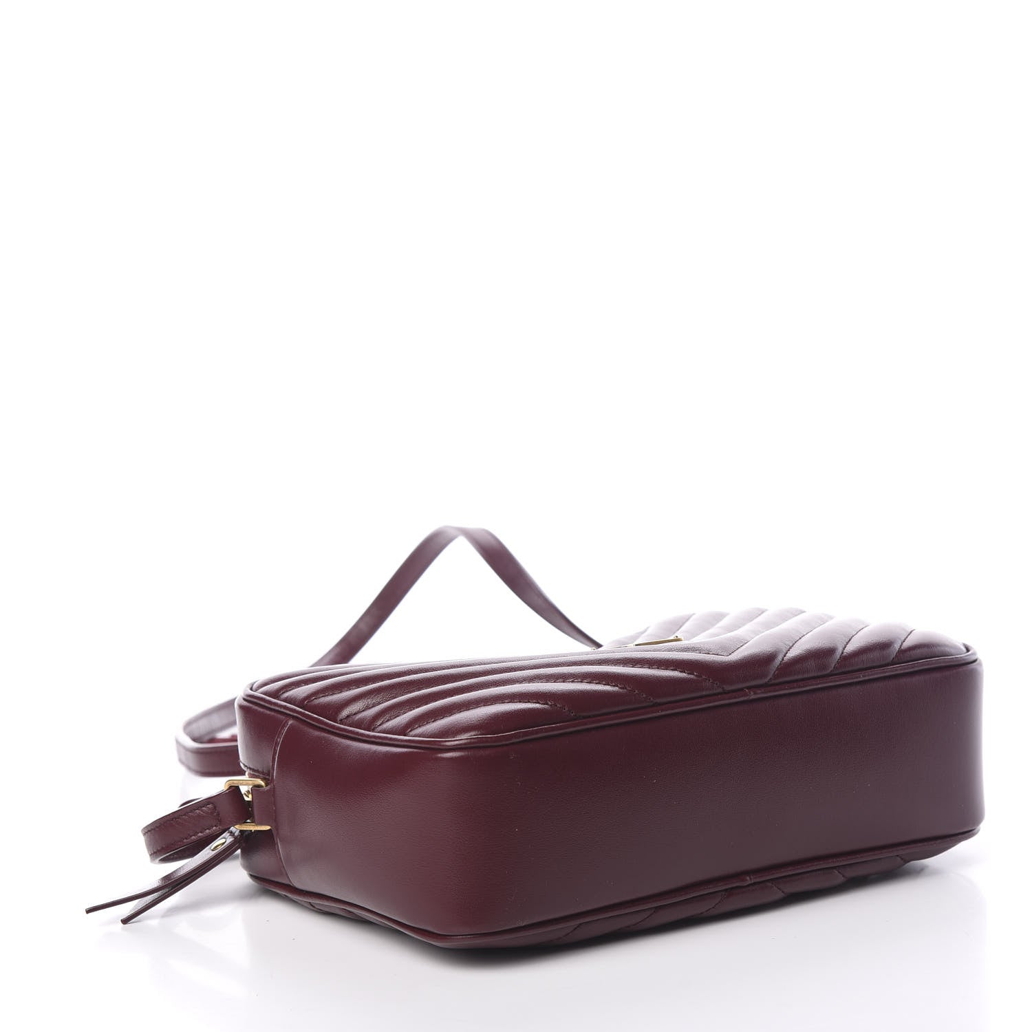 Saint Laurent Calfskin Matelasse Monogram Lou Camera Bag Dark Legion Red 3 of 9