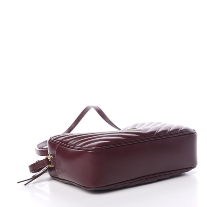 Saint Laurent Calfskin Matelasse Monogram Lou Camera Bag Dark Legion Red 3 of 9