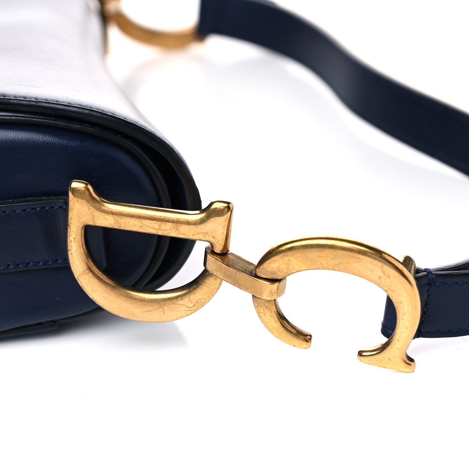 Christian Dior Calfskin Saddle Bag Blue 13 of 15