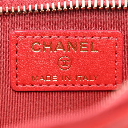 Chanel Caviar Camellia Embossed Classic Flat Wallet Pouch Red 6 of 15