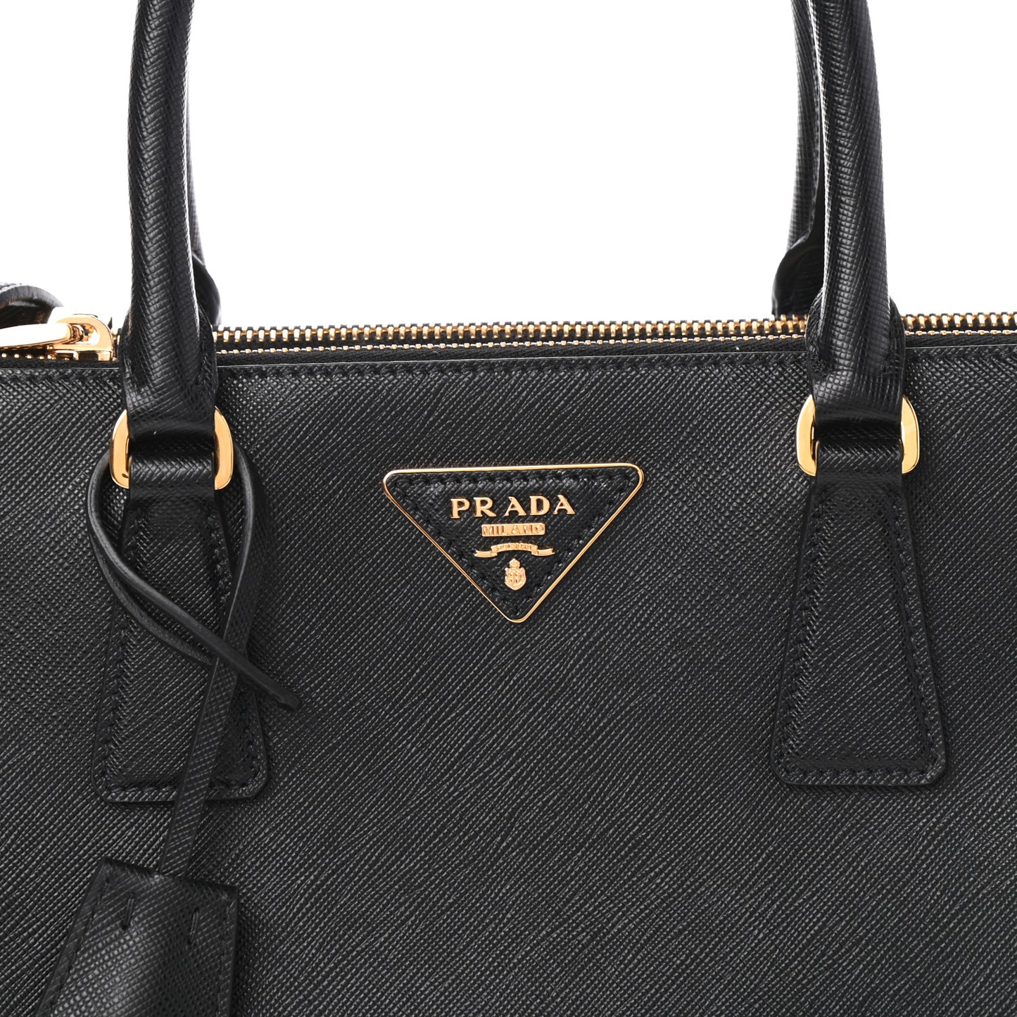 Saffiano Small Galleria Double Zip Tote Black